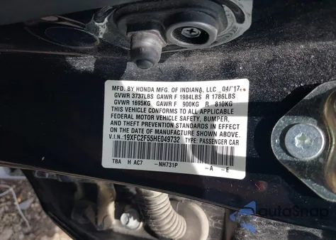 2017 Honda Civic Lx from USA, damaged, VIN 19XFC2F55HE049732